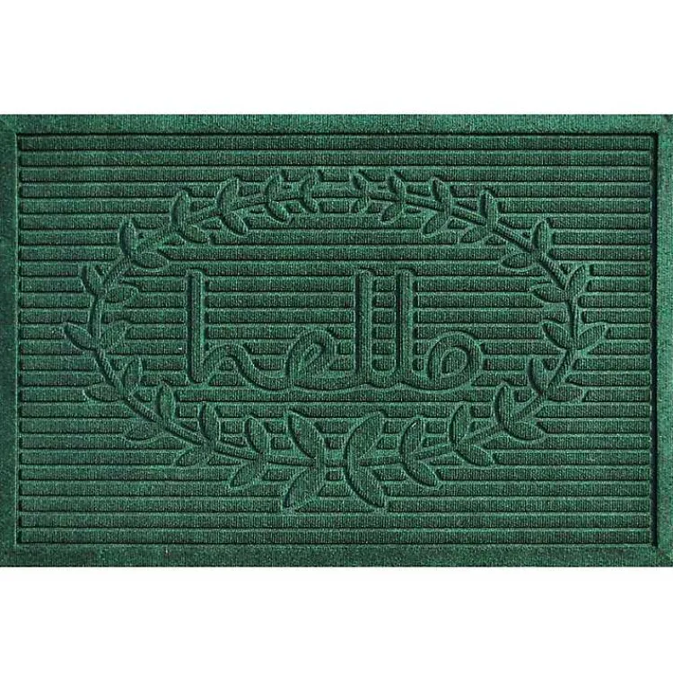 Kirklands Home Doormats|Hello Ribbed Durable Doormat Green