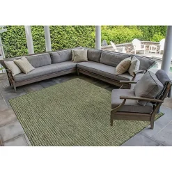 Kirklands Home Outdoor Rugs|Intertwined Santal Outdoor Area Rug, 6x9 Green