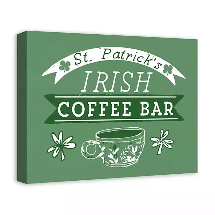 Discount Green Irish Coffee Bar Canvas Art Print St Patricks Day Decorations