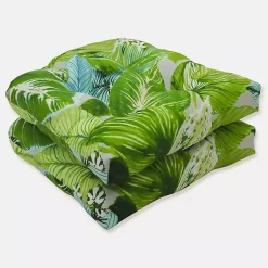 Kirklands Home Outdoor Cushions & Pillows|Jungle Outdoor Seat Cushions, Set of 2 Green