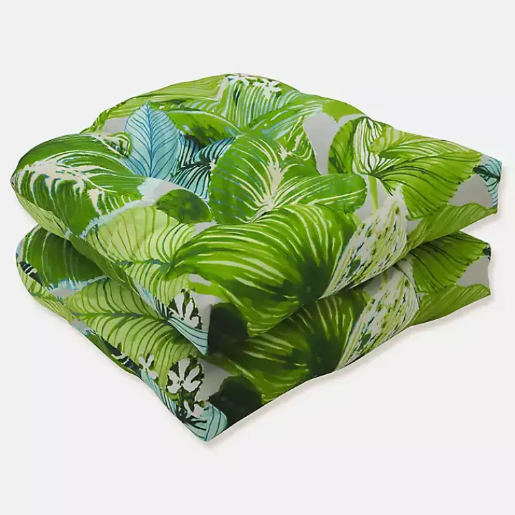 Kirklands Home Outdoor Cushions & Pillows|Jungle Outdoor Seat Cushions, Set of 2 Green