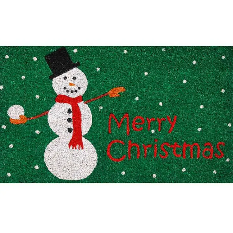 Online Green Merry Christmas Snowman Doormat Outdoor Christmas Decorations