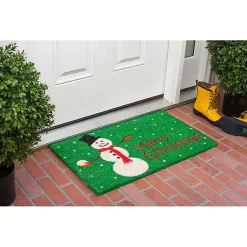 Online Green Merry Christmas Snowman Doormat Outdoor Christmas Decorations