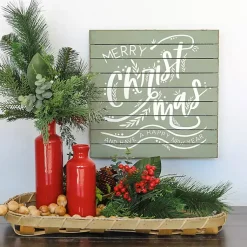 Merry Christmas Wood Slat Wall Plaque Christmas Art & Wall Decor
