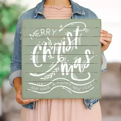 Merry Christmas Wood Slat Wall Plaque Christmas Art & Wall Decor