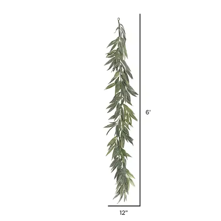 Outlet Muddy White Willow Garland, 72 in. Arrangements & Greenery