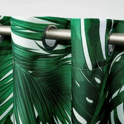 Kirklands Home Outdoor Curtains|Green Palm Leaf Outdoor Curtain Panel Set, 96 in.