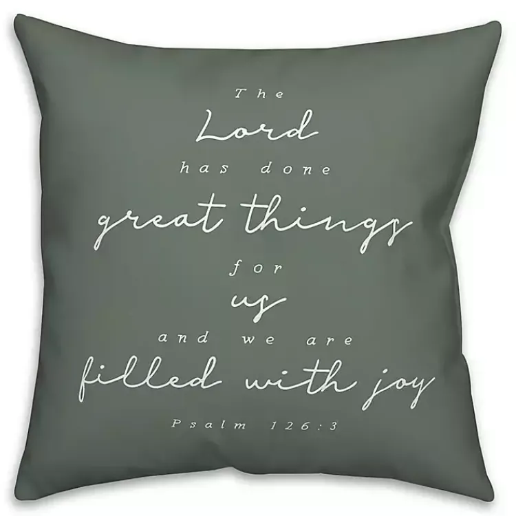 Kirklands Home Outdoor Cushions & Pillows|Psalm 126:3 Indoor/Outdoor Pillow Green