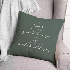 Kirklands Home Outdoor Cushions & Pillows|Psalm 126:3 Indoor/Outdoor Pillow Green