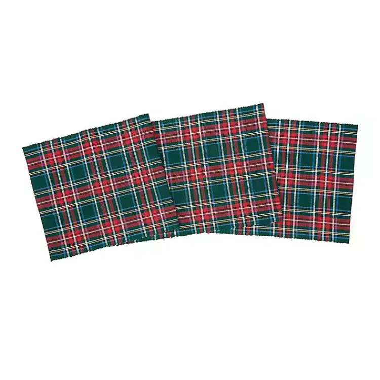Kirklands Home Table Linens|Red Jewel Plaid Christmas Table Runner Green