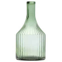Hot Ribbed Glass Bottle Vase, 11 in. Vases