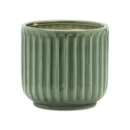 Kirklands Home Planters|Ribbed Terracotta Planters, Set of 3 Green