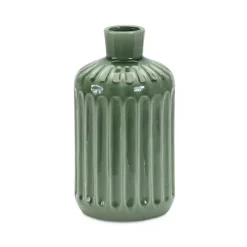 Ribbed Terracotta Vase, 9 in. Vases