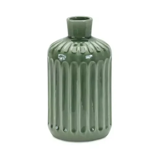 Ribbed Terracotta Vase, 9 in. Vases