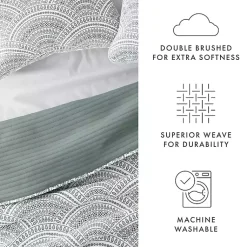 Kirklands Home Quilts|Green Scalloped Reversible 3-pc. Queen Quilt Set