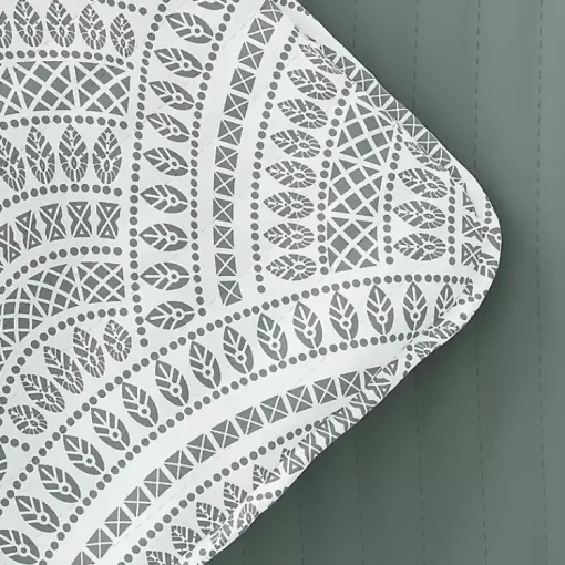 Kirklands Home Quilts|Green Scalloped Reversible 3-pc. King Quilt Set