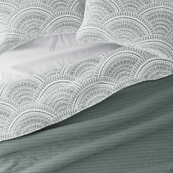 Kirklands Home Quilts|Green Scalloped Reversible 3-pc. King Quilt Set