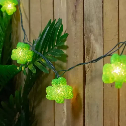 Hot Green Shamrock String Lights St Patricks Day Decorations