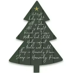 Hot Silent Night Christmas Tree Wall Plaque Christmas Art & Wall Decor