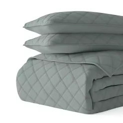 Kirklands Home Quilts|Stitched Diamond 2-pc. Twin Quilt Set Green