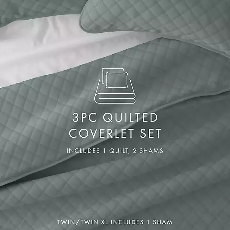 Kirklands Home Quilts|Stitched Diamond 2-pc. Twin Quilt Set Green