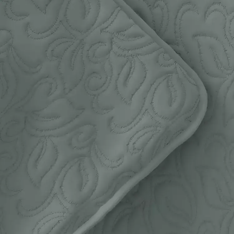 Kirklands Home Quilts|Stitched Floral 3-pc. King Quilt Set Green