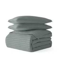 Kirklands Home Quilts|Stitched Stripes 3-pc. Queen Quilt Set Green
