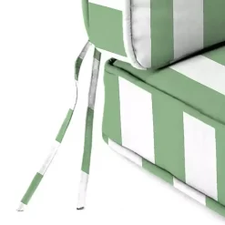 Kirklands Home Outdoor Cushions & Pillows|Green Striped Outdoor Deep Seat Cushion