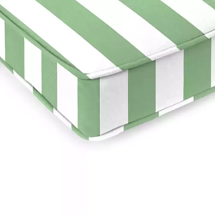 Kirklands Home Outdoor Cushions & Pillows|Green Striped Outdoor Settee Cushion