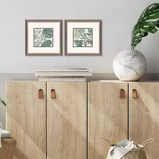 Kirklands Home Framed Art|Green Summer Leaves Framed Art Prints, Set of 2
