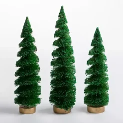 Best Swirl Bottle Brush Christmas Trees, Set of 3 Christmas Decorations