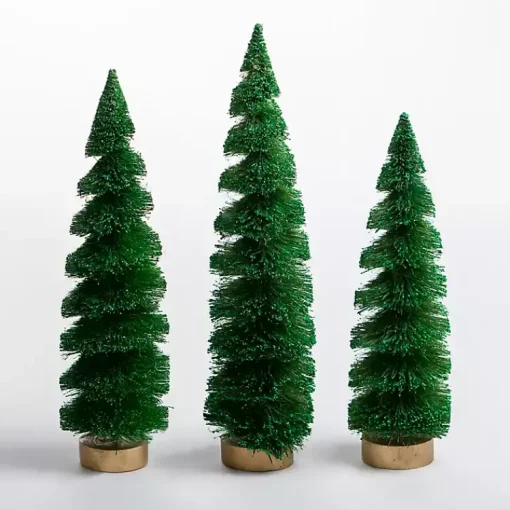 Best Swirl Bottle Brush Christmas Trees, Set of 3 Christmas Decorations