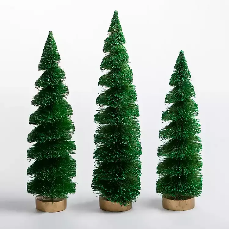 Best Swirl Bottle Brush Christmas Trees, Set of 3 Christmas Decorations