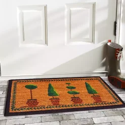 Kirklands Home Doormats|Green Topiaries Doormat Brown