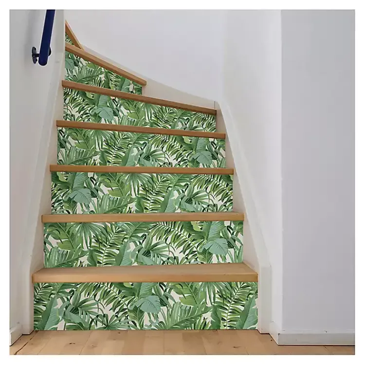Kirklands Home Wall Murals & Wallpaper|Tropical Leaves Peel & Stick Wallpaper Green