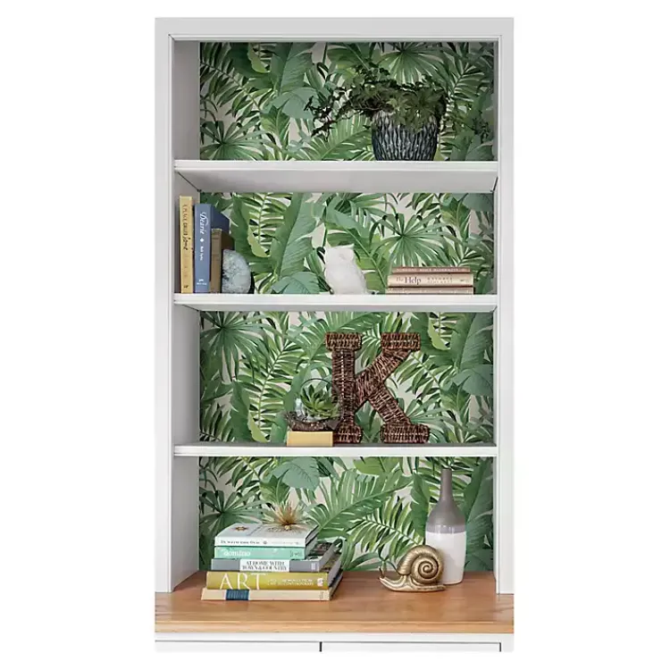 Kirklands Home Wall Murals & Wallpaper|Tropical Leaves Peel & Stick Wallpaper Green