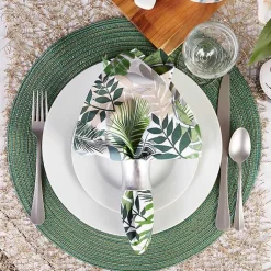 Kirklands Home Table Linens|Variegated Round Placemats, Set of 6 Green