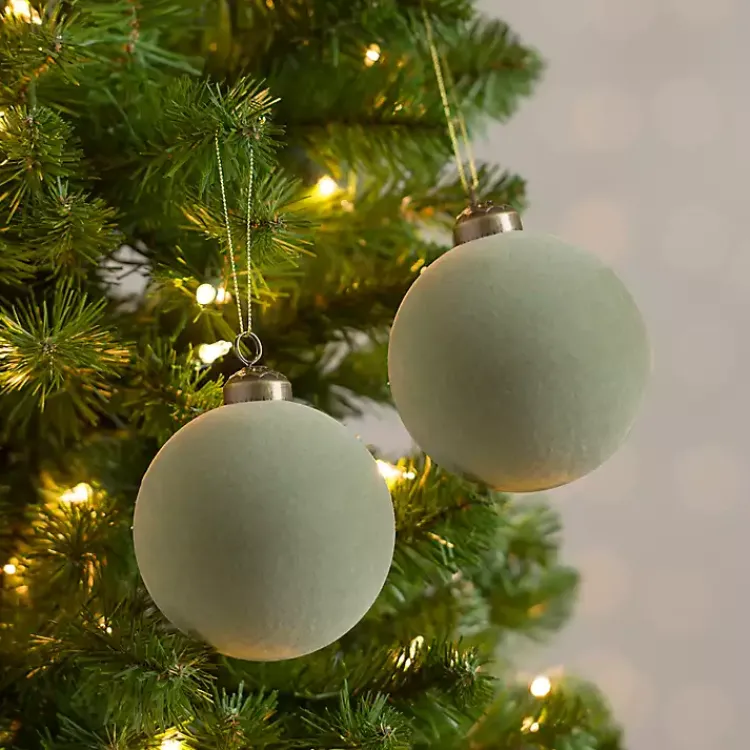 Sale Velvet Ball 2-pc. Ornament Set, 4 in. Christmas Ornaments
