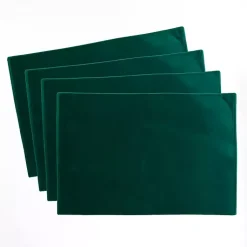 Kirklands Home Table Linens|Velvet Christmas Placemats, Set of 4 Green