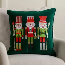 Online Green Velvet Nutcracker Trio Pillow Pillows