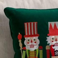 Online Green Velvet Nutcracker Trio Pillow Pillows