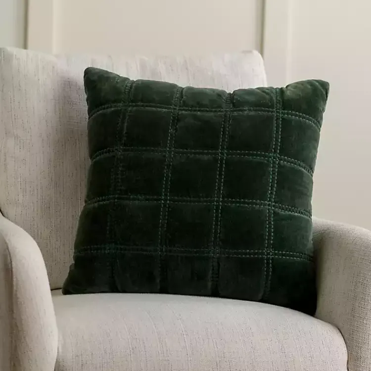 New Velvet Quilted Pillow, 22 in. Pillows