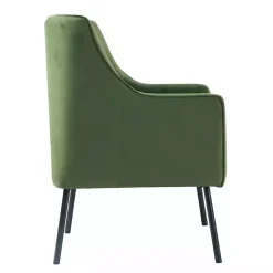Kirklands Home Accent Chairs|Velvet Upholstered Black Legs Accent Chair Green