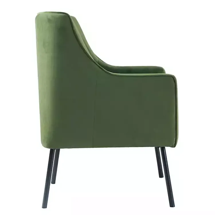 Kirklands Home Accent Chairs|Velvet Upholstered Black Legs Accent Chair Green