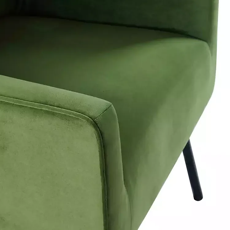 Kirklands Home Accent Chairs|Velvet Upholstered Black Legs Accent Chair Green