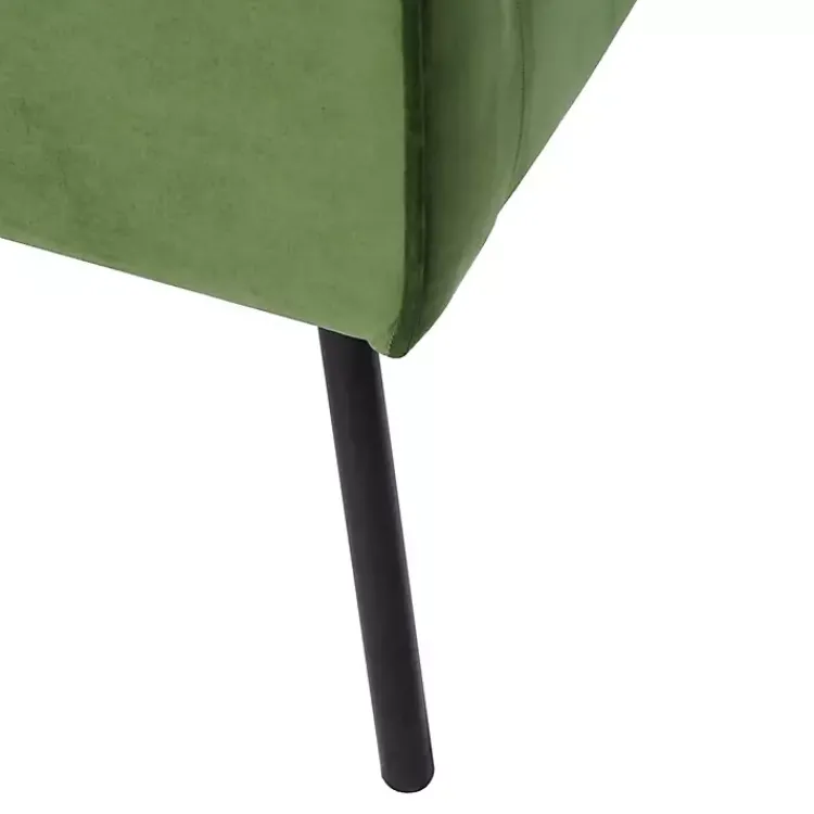 Kirklands Home Accent Chairs|Velvet Upholstered Black Legs Accent Chair Green