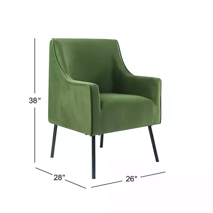 Kirklands Home Accent Chairs|Velvet Upholstered Black Legs Accent Chair Green
