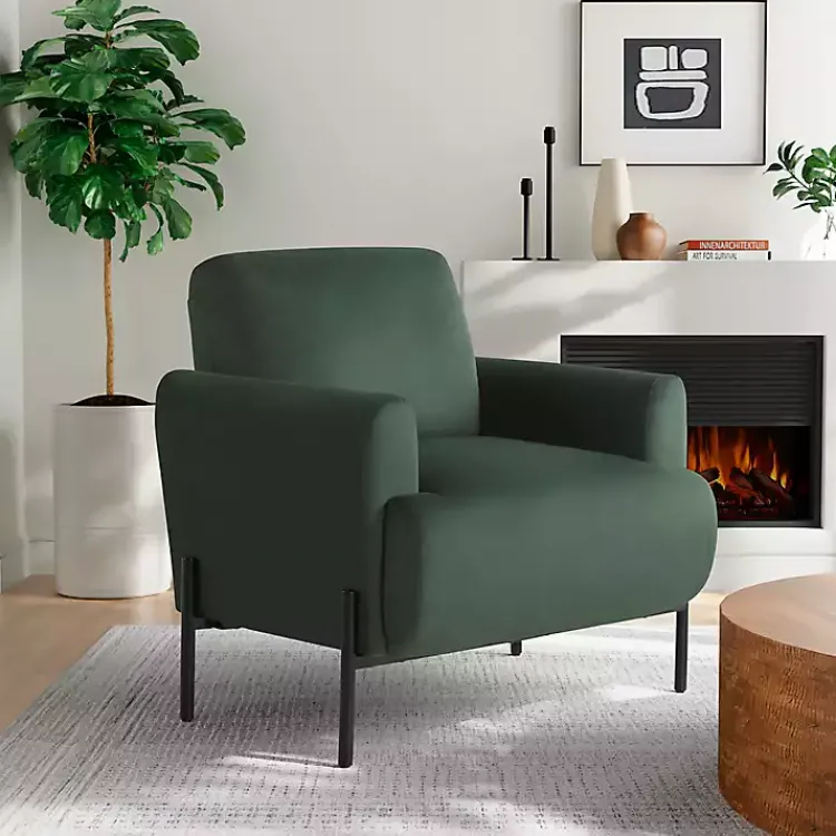 Kirklands Home Accent Chairs|Velvet Upholstered Knox Accent Chair Green