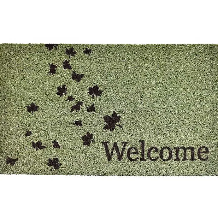 Outlet Green Welcome Leaves Doormat Fall