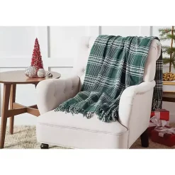 Online White Plaid Christmas Throw Blanket Blankets & Throws